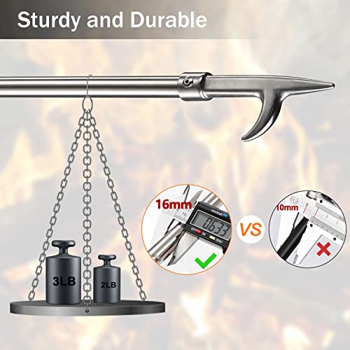 BeBecome 31'' Heavy Duty Fireplace Poker for Outdoor Fire Pit