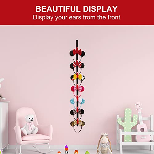 Black Mouse Ears Holder - 2PC Wall Display Headband Organizer