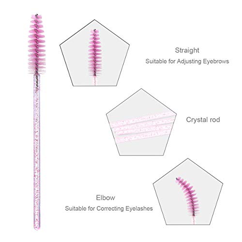 Elisel Disposable Mascara Brushes 100pcs with Container - Crystal Pink