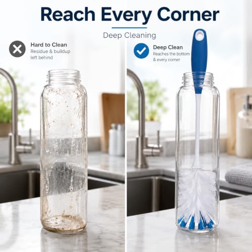 PHYEX 2-Pack Bottle Cleaning Brush - Durable Nylon Bristles, Blue