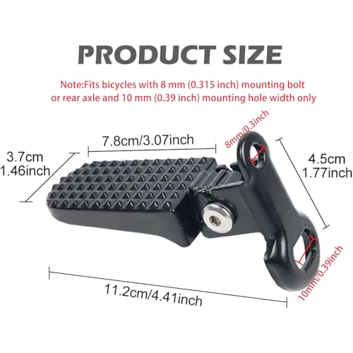 1 Pair of Bike Foot Pegs, Aluminium Alloy Non-Slip Bike Pegs for Folding Bike and Mountain Bike Durable