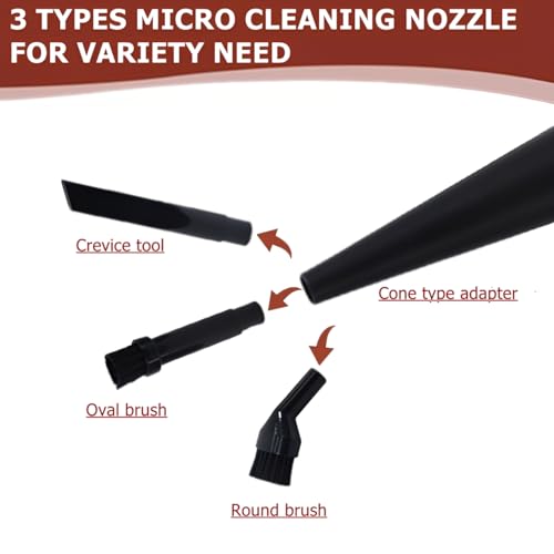 YurMemo 6-Pack Micro Cleaning Nozzle Kit for 1-1/4" Shop Vacuum - Black