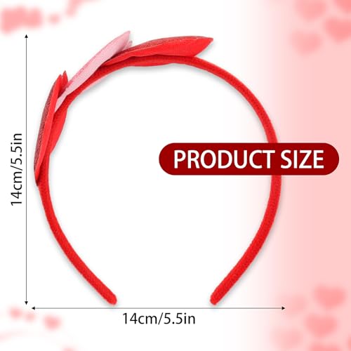 SARATA Valentine's Day Sequin Heart Headband Glitter Hair Band
