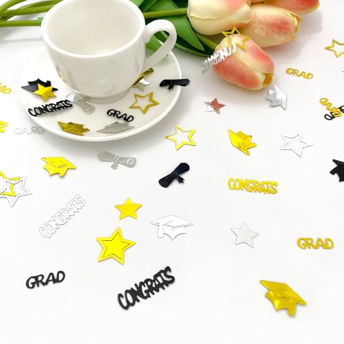 Graduation Confetti Sprinkles - Metallic Foil Party Decor 1200 Pieces