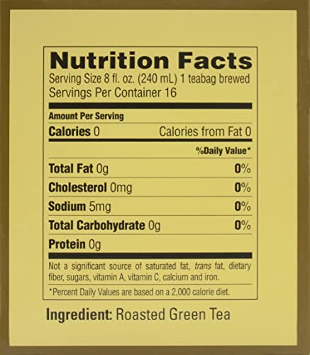 Yamamotoyama Hojicha Green Tea, 16 Bags (Pack of 6) - Roasted Flavor