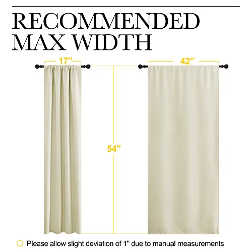 NICETOWN Beige Short Blackout Curtains 42"W x 54"L (2 Pack) - Thermal Insulated Privacy Drapes
