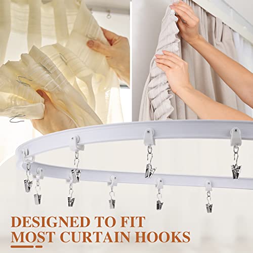 Amyhill 60 Pcs Curtain Track Roller Hooks Set - Plastic & Steel