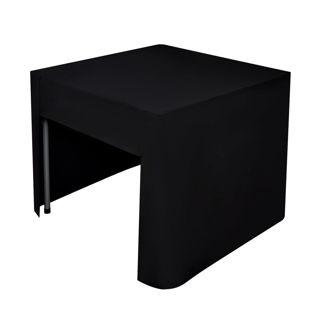 Nacuci 34X34 Inch Black Square Fitted Tablecloth Open Back Fitted Table Cloth Washable Polyester for Folding Table Display Trade Show Party Wedding Banquet Birthday