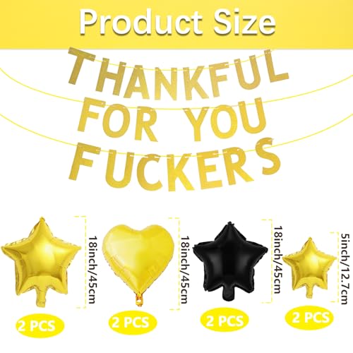 Thankful for You Banner with Foil Balloons – Thanksgiving Decorations