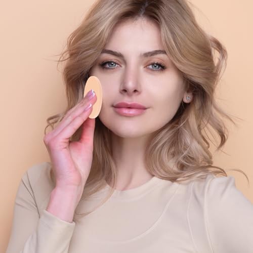 Jeffdad 12 Pcs Round Makeup Sponges - Soft Facial Powder Puffs for Wet and Dry Foundation