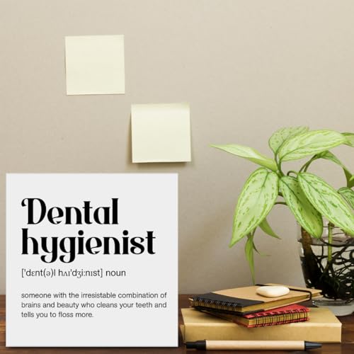 Dental Hygienist Definition Wood Box Sign Desk & Office Decor 5x5