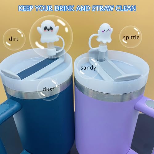 6-Pack Halloween Silicone Straw Cover Caps for Stanley Tumblers