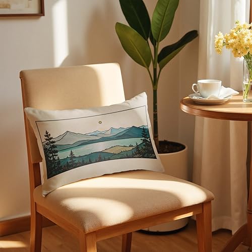 FITIE Lake Landscape Pillow Covers-01 12x20 Double-Sided Nature Throw Pillowcase for Couch & Bed