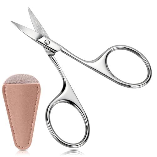 Hdama Mini Eyebrow and Facial Hair Grooming Scissors with Safety Cover