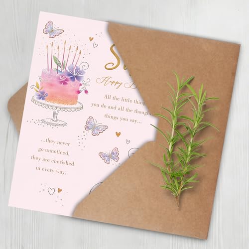 MM-448 Sister Birthday Card - Happy Birthday Gift Card for Sister