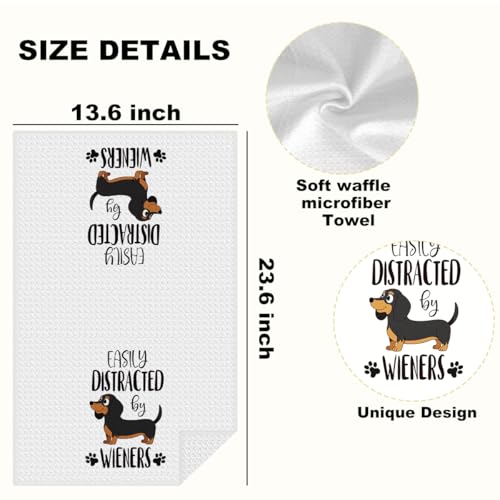 Dachshund Kitchen Towels - 2 Pack Absorbent Microfiber Hand Towels