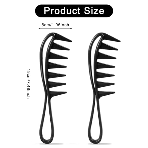 Mozeat Lens Wide Tooth Comb for Curly Hair, 2 Pack Anti-Static Shower Comb