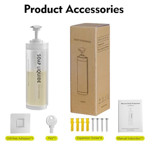 Wall Mounted Shampoo and Conditioner Dispenser - White