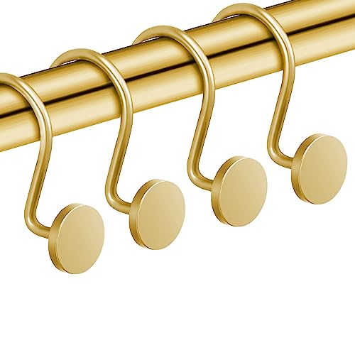 CHICTIE Heavy Duty Gold Shower Curtain Hooks - Rustproof Set of 12