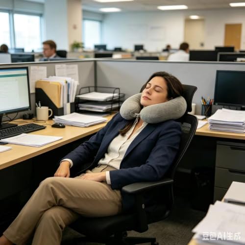 Gray Memory Foam Travel Pillow - Ergonomic Neck Support for Airplanes & Cars