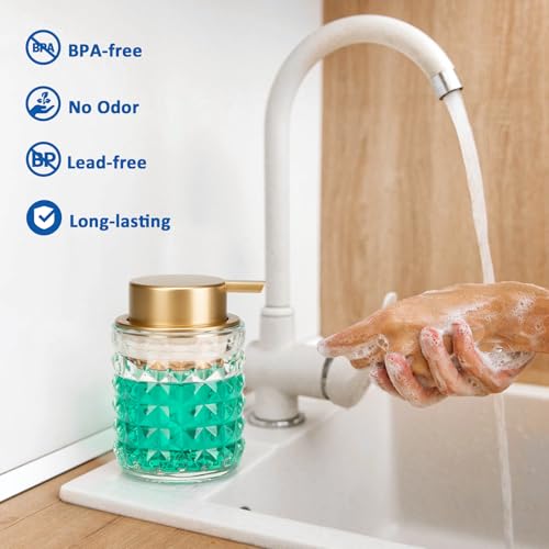 Glass Foam Soap Dispenser with Pump - 9oz Hand Lotion & Shampoo