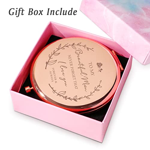 Personalized Engraved Compact Mirror Custom Gift for Mom and Women