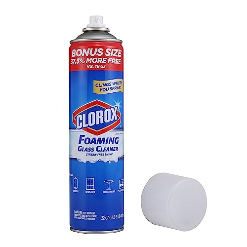 Clorox Foaming Glass Cleaner Spray - Streak-Free, 22 Oz