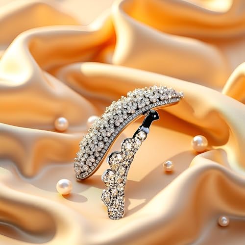 Enyolidimk Gold Rhinestone Banana Clip Ponytail Holder