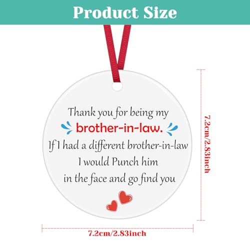 Ceramic Christmas Ornament for Brother-in-Law - Thank You Gift