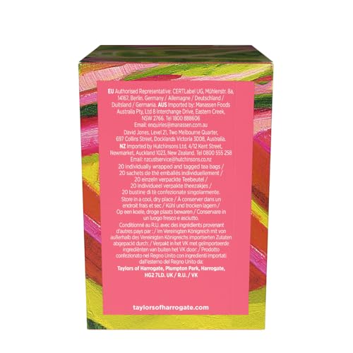 Taylors of Harrogate Sweet Rhubarb Herbal Tea Bags - 20ct Pack of 6