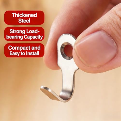 20 Pcs Stainless Steel J Hooks - Wall Mounted Hanging Hardware for Silver