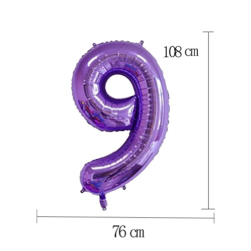 Purple 95 Number Balloon Set - 40 Inch Jumbo Foil with Crowns