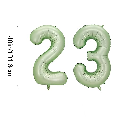 40 Inch Olive Green Number 23 Balloon for Birthday & Party Decor