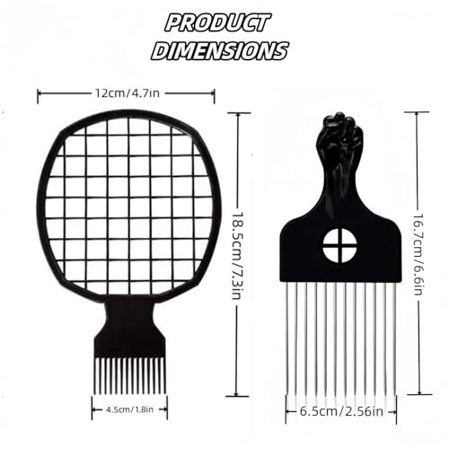 TIKIYOUN 2-in-1 Afro Hair Pick and Twist Comb Set for Curls