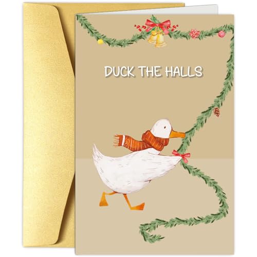 Funny Pun Duck Christmas Card - Eco-Friendly Holiday Greeting