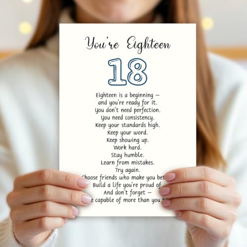 18th Birthday Card for Him or Her - Luxury Linen Cardstock (DA-048)