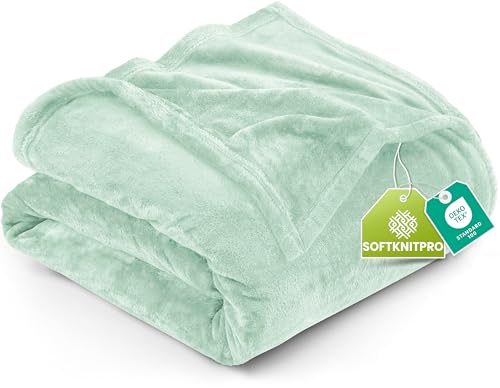Utopia Bedding Soft Fleece Blanket Queen Size - Mint Green (90x90 Inch)
