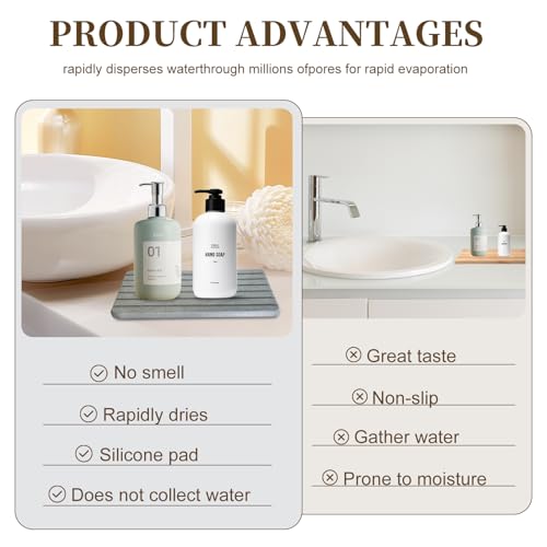Diatomite Stone Tray Set - 3-Piece Soap Holder & Coasters