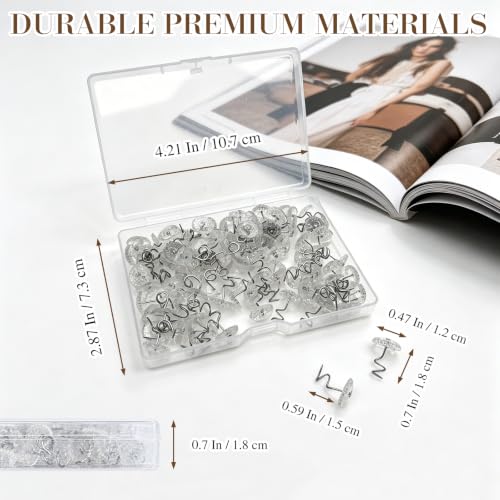 Clear Upholstery Twist Pins - 100 Pack for Slipcovers & Cushions