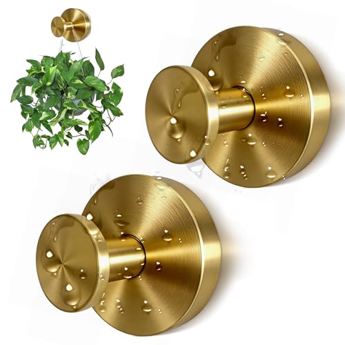 Brushed Gold Suction Cup Hooks - Heavy Duty 10LB Capacity