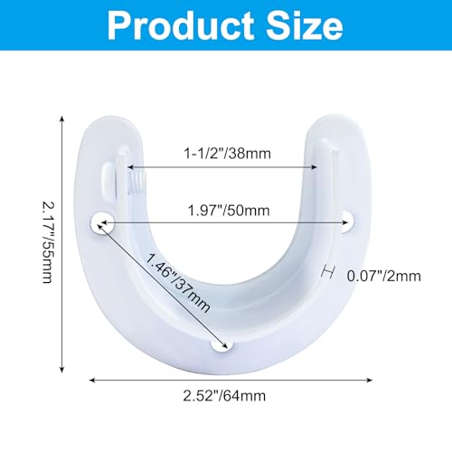 White Stainless Steel Closet Rod Bracket Support for 1-1/2 Inch Rods