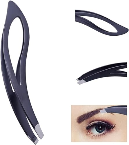 BWESOO Black Precision Eyebrow Tweezer Set for Hair Removal