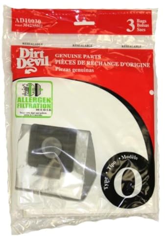 Dirt Devil Type O Allergen Vacuum Bags, 3-Pack (Genuine Part AD10030)