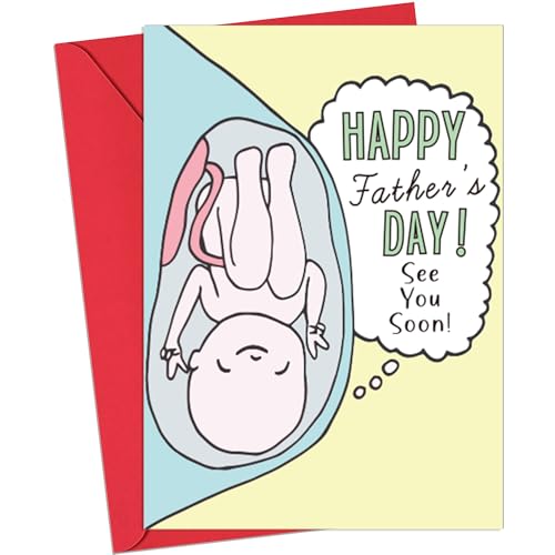 First Father's Day Card for Expecting Dads - 5x7 with Envelope