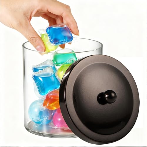50oz Clear Laundry Pods Container with Stainless Steel Lid - 2 Pack