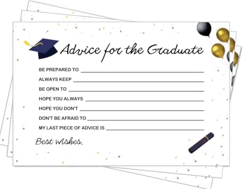 2026 Graduation Advice Cards - 50 Pack for Party Favors