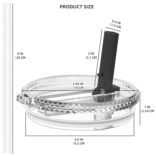 30 oz Flip Straw Lid for YETI 30/32 oz Tumbler,Yeti 26/35/42 oz Straw Mug, Straw Lid for YETI Rambler Drinkware, Shatter-Proof and Dishwasher Safe, Black