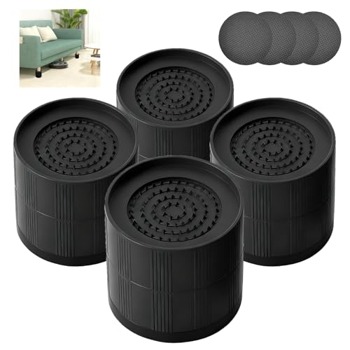 Adjustable Bed Risers - Heavy Duty Furniture Lift Blocks, 4 Pack