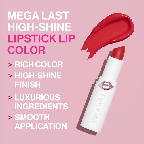 wet n wild Mega Last High-Shine Lipstick, Pinky Ring, 2-Pack