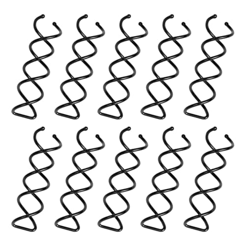 Spiral Hair Pins 10 Pack Twist Corkscrew Bun Pins for Updos Black